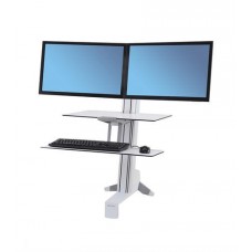Workfit-S, Dual Monitor with Worksurface (White)