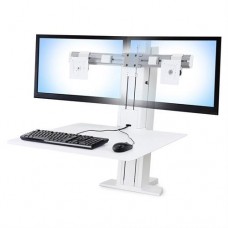 WorkFit-SR, Dual Monitor, Sit-Stand Desktop Workstation (White)